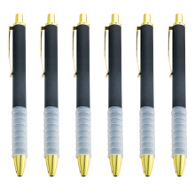 6pcs 1.0mm Simple Ballpoint Pen Stationery Pen Oil Pen-Black