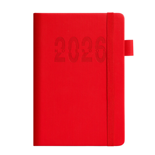 2026 Day Planner 2026 Leather Academic Journal-Red