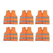6 Leuchtende Sicherheitsweste Für Kinder, Reflektierend, Orange, S