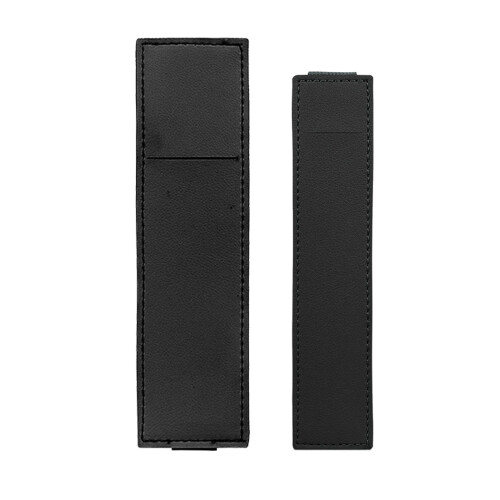 2Pcs Leather Pencil Case with Elastic Band for Hardcover-Black