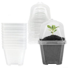 10 PCS Plant Nursery Pots With Humidity Dome For Gardening Succulents (15.5cm)