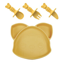 Il miglior compagno per i pasti del tuo bambino, piatti con ventosa in silicone alimentare, design diviso per sane abitudini alimentari, base