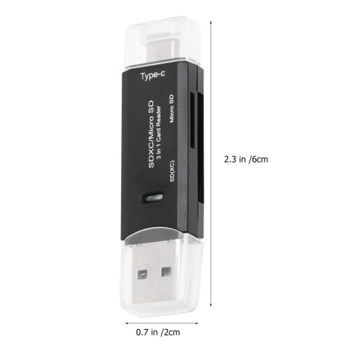 3 In 1 USB Type-C Micro USB Lesegerät USB2.0 Für Handy 1