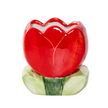 Flower Shaped Ceramic Desktop Organizers MultiPurpose-Red