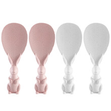 4Stk Antihaft-Reislöffel Aus Weizenstroh, 2 Rosa + 2 Beige