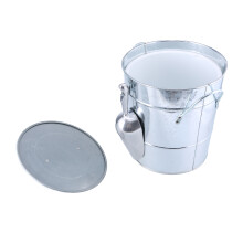 Eiskübel mit Schaufel und Deckel, Getränkekühler,-Silber