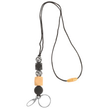 Wood Bead Badge Clip Kette Lanyard Ausweis Halsband Für Frauen