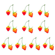Packung mit 10 künstlichen Erdbeeren, buntes