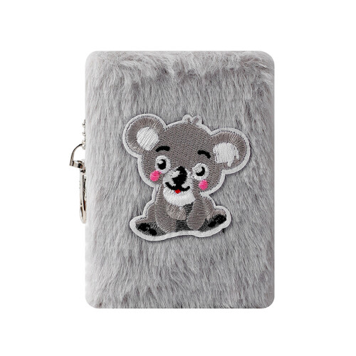 Papier amical de mini carnet de poche à fourrure- Koala gris