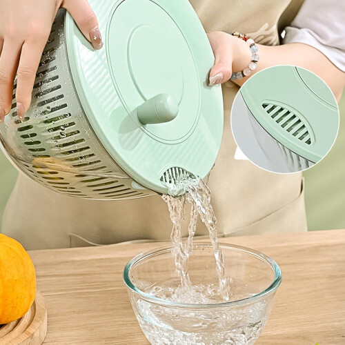 Spinner Dryer For Vegetables Transparent Design Multi Purpose Kitchen Gadget Floor Pump Compatible 2