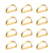 12 Stück Metall-Halbkreis-Serviettenringe, elegante-Gold