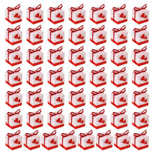 Boîtes à bonbons carrées, 50 pièces, Collection-Rouge