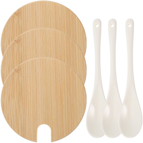 1Set Ceramic with Bamboo Mug Cover Set for Household Use 1