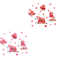 Autocollants de fenêtre pour la saint-valentin, décorations en