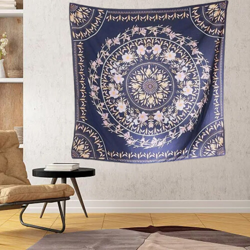 Κρεμαστό τοίχου Mandala, ταπισερί μποέμ στιλ, βαμβακερό ύφασμα για εσωτερική και 2