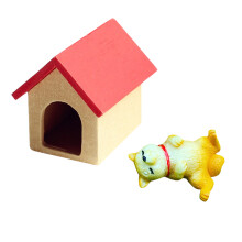 2Stk Mini Holzhundehütte Fotomodell Kreatives Spielhaus Zubehör