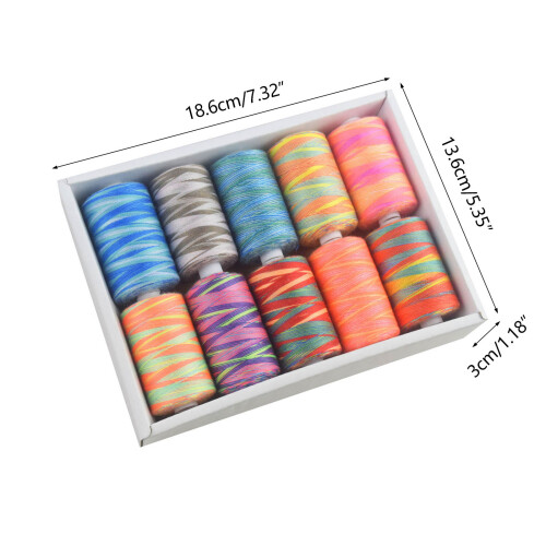 Fil à coudre en polyester 10 rouleaux pour machine à coudre 2