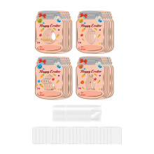 24Pcs Easter Rabbit Paper Card and Bag Set for DIY Kids Holiday
