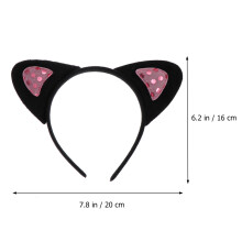 3 Piezas En 1 Set Negro Con Lentejuelas Rosa Accesorio Para El