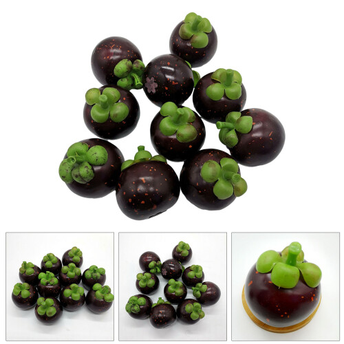 10pcs Realistic Artificial Mangosteens Simulations Fruit Model 1
