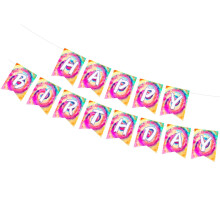 Colorful Pennants Banner Celebration Supplies Tie Dyes Artistic