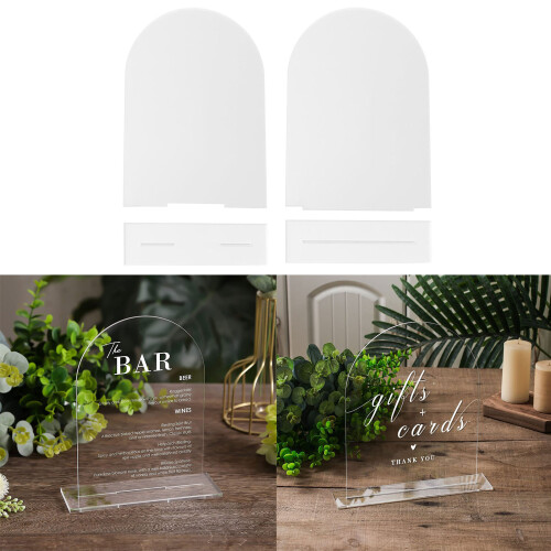 10Pcs Blank Clear Table Number Signs Acrylic Display Stand-B 1