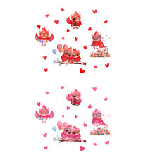 PVC Valentines Day Window Clings Stickers Heart Owl Decals for