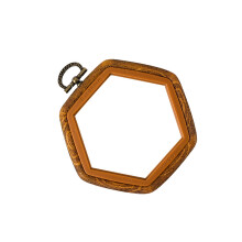 Cerceau de broderie cerceau Hexagonal en bois imité-9,5x10,5cm