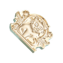 Embossed Sealings Wax Stamp Head 3D Cats Fire Lacquers Seal-J