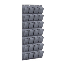 Door Back Hanging Bag Closet Organizers-Imitation hemp gray