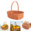Handwoven Basket Handheld Basket Elegant Picnics Baskets with 2