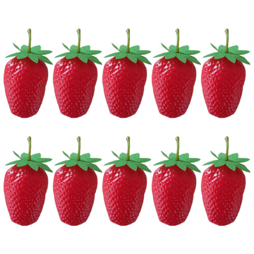 10pcs Realistic Fruit Artificial Strawberry Simulations-large