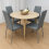 Modern Round Dining Table Set With 4 Grey Chairs 1