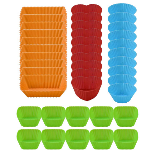 40Pcs Silicone Bakings Cups Reusable Muffins Molds Nonstick