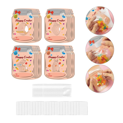 24Pcs Happy Easter Candy Jar Greeting Cards Set with 24Pcs 1