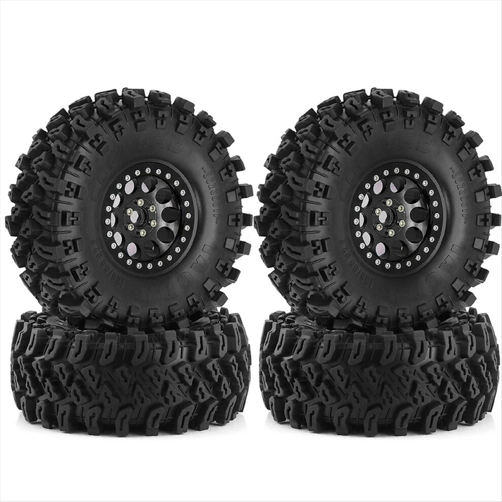 4Pcs 136Mm 1.9Inch Metal Beadlock Wheel Rim Rubber Tire Set For 1/8 1/10 Rc Crawler Car Trx4 D90 D110 Axial Scx10 E 4853277918112