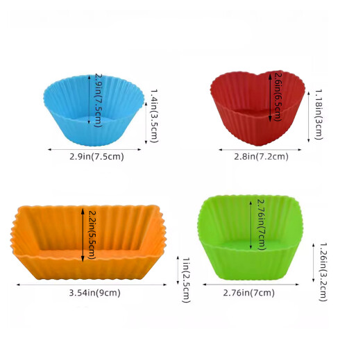 40Pcs Silicone Bakings Cups Cupcakes Liner Muffins Cup Nonstick 2