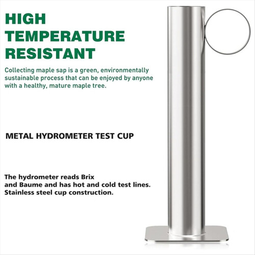 Hydrometer Test Cup Kit - Maple Syrup Density Kit, Baume and Scale, Stainless Steel Maple Syrup Kit 1