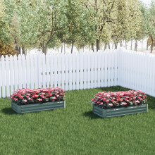Aoodor 2 Packs 1.2x0.6x0.3 M Galvanised Raised Bed for Garden