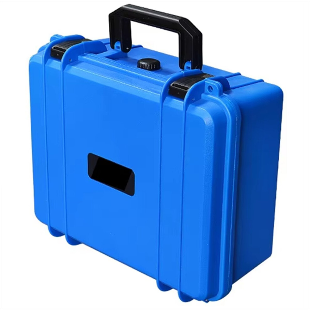 Portable Suitcase Thicken Plastic Hard Case Equipment Hardware Toolbox Large-Capacity Instrument Box With Sponge Blue 4853277931111