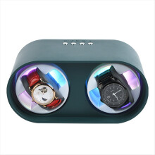 2 Slots Watch Winder for Automatic Watches Storage Box Automatic Winder Use USB Cable/Battery Mabuchi Mute Motor Green