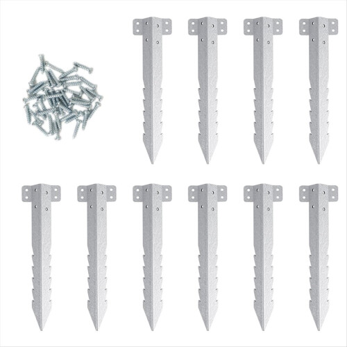 Small Railway Sleeper Brackets 10 Pack-Heavy Duty Sleeper Stakes for Pathway, Garden Raised Bed