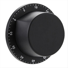 Timer da cucina meccanico manuale in acciaio inox con base magnetica, orologio da cucina, conto alla rovescia, studio, fitness, nero