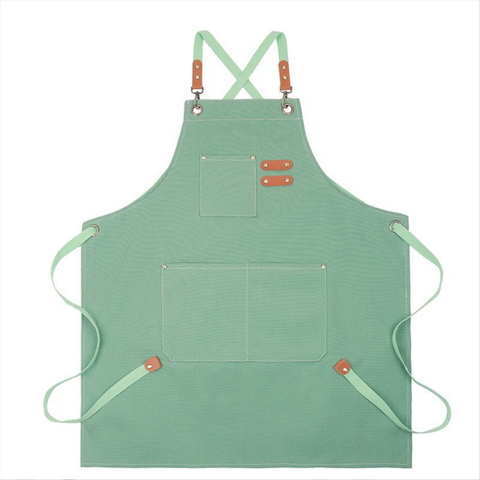 Fashion Canvas Aprons Home Kitchen Gardening Work Clothes Women's Kitchen Restaurant Work Aprons Green 4853277926551