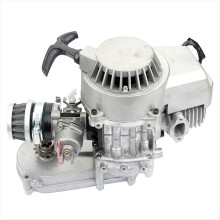 2-Takt-Motor (49 cm³) mit Seilzugstarter, 25-Zahn-Ritzel, Motorgetriebe, Motorluftfilter, Mini-Pocket-Quad-Dirtbike, silber
