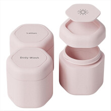 Set van 3 capsules van 38 ml (1.32 oz) voor lichaamsverzorging, magnetische containers met deksels, ideaal voor op reis.