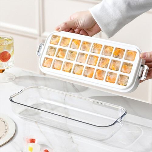 Eiswürfelform mit 24 Fächern, lebensmittelechtes Silikon, DIY-Eiswürfelform, B 1