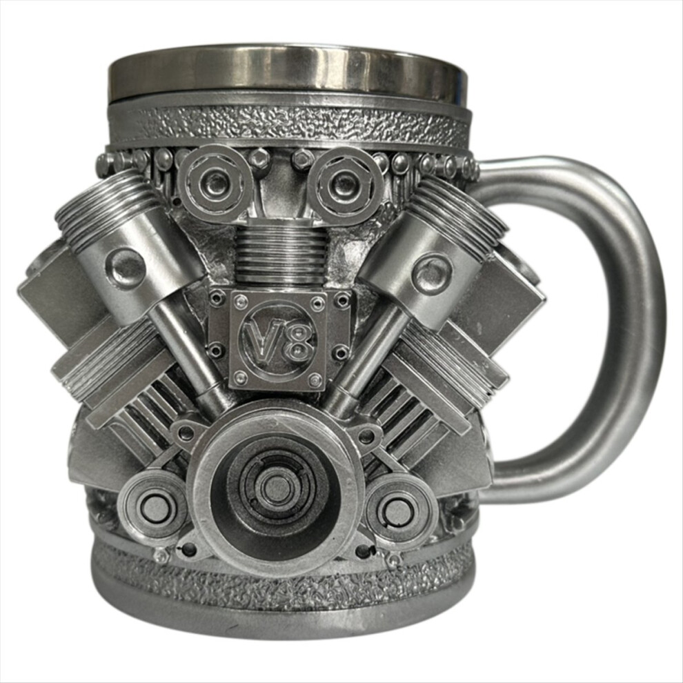 Personalized Engines Stainless Steel Mug, Car Engine Design Coffee Mug for Car Enthusiasts and Fan V8
