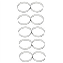 10Pcs Circular Tart Rings with Holes Stainless Steel Fruit Pie Circle Cake Ring Mousse Mold Kitchen Baking Mould 10cm