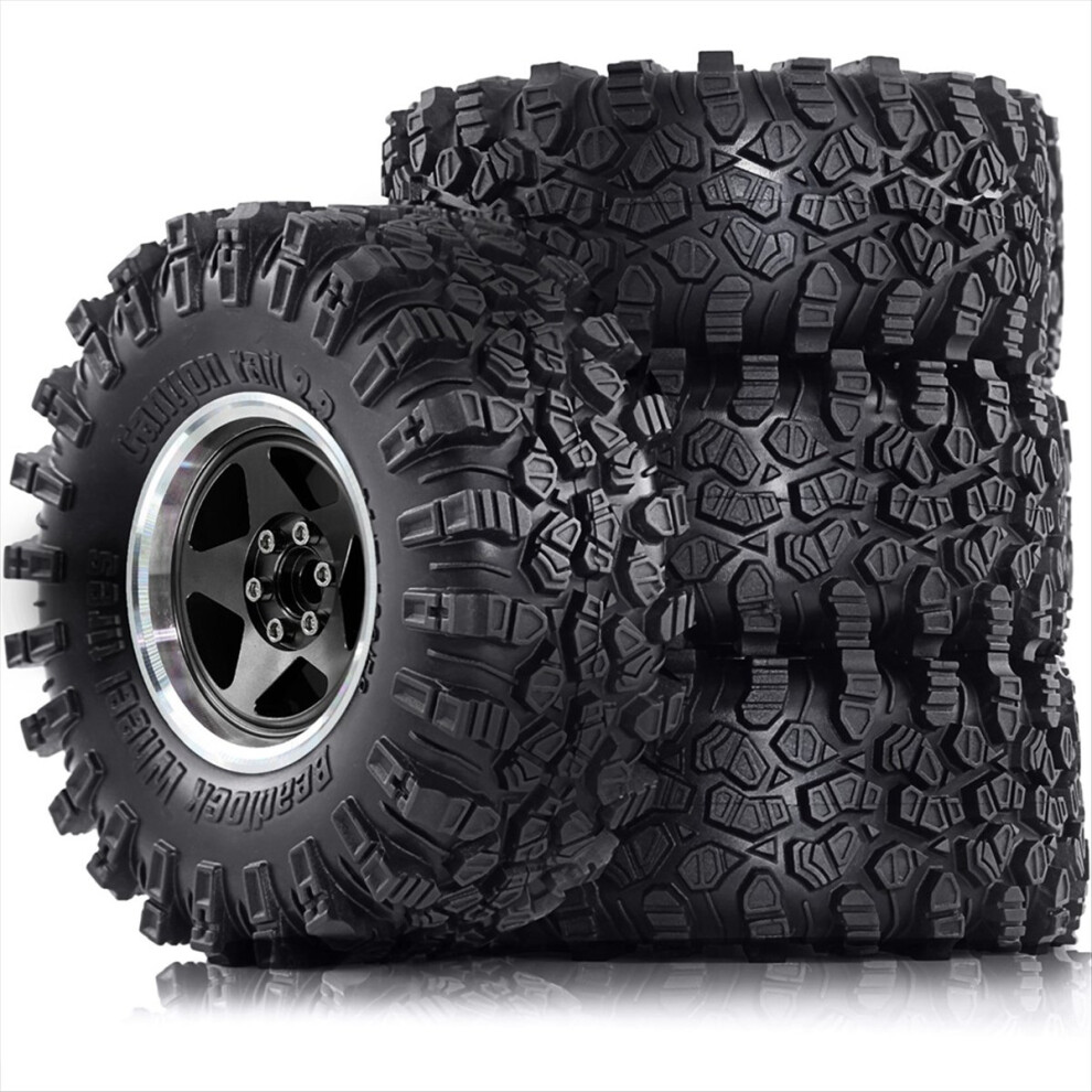 4Pc 136Mm Metal 2.2In Beadlock Wheel Rim Tire 1/8 1/10 Rc Crawler Car Axial Scx10 Wraith Rr10 Capra For Trx4 B 4853277918006